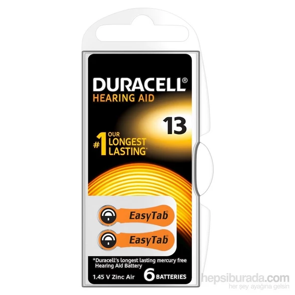 Duracell 13 Numara 6 Lı İşitme Cihazı Pili