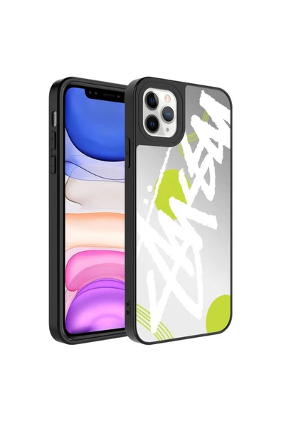 TechnoGuru iPhone 11 Pro Ayna Görünümlü ve Desenli Şık Mirror PremiumUyumlu  Kılıf