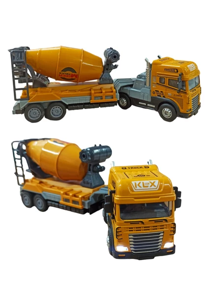 Metal Kasalı Oyuncak Beton Mikseri Işıklı - Sesli İş Makinesi ile İnşaat Maceraları Başlasın! 30cm. - 2