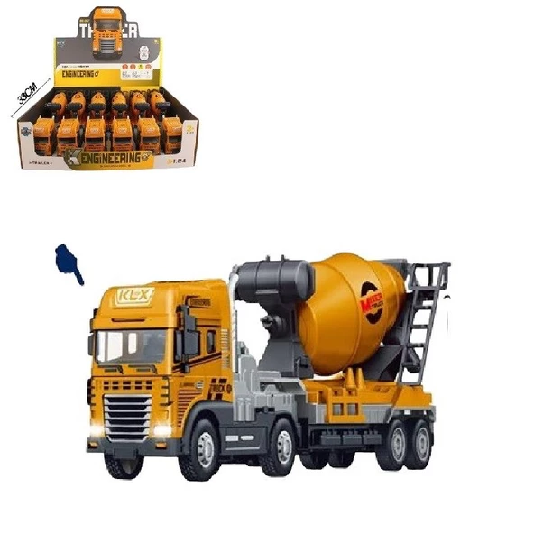Metal Kasalı Oyuncak Beton Mikseri Işıklı - Sesli İş Makinesi ile İnşaat Maceraları Başlasın! 30cm. - 3