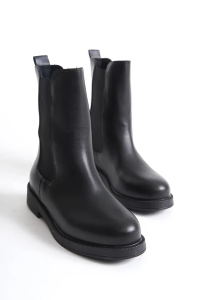 Taipei Tam Kalıp Rahat Taban Kadın Siyah Bot - Resim 4