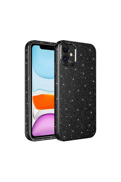 TechnoGuru iPhone 11 Kılıf Kamera Korumalı Simli Pop Soketli Lüks Koton Soketli