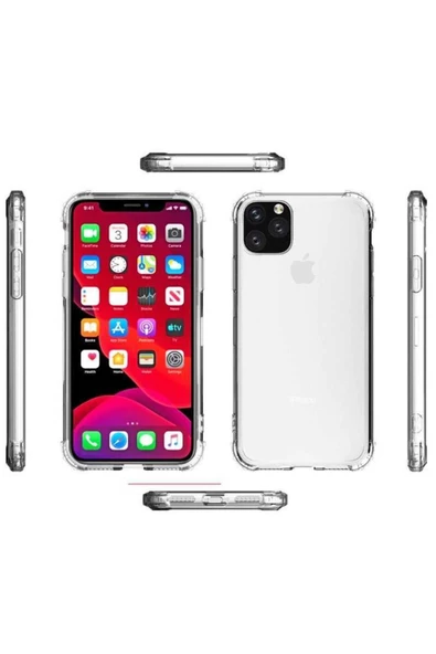 TechnoGuru Iphone 12 Mini Köşe Korumalı Damperli Buffano Premium Şeffaf Silikon Kılıf