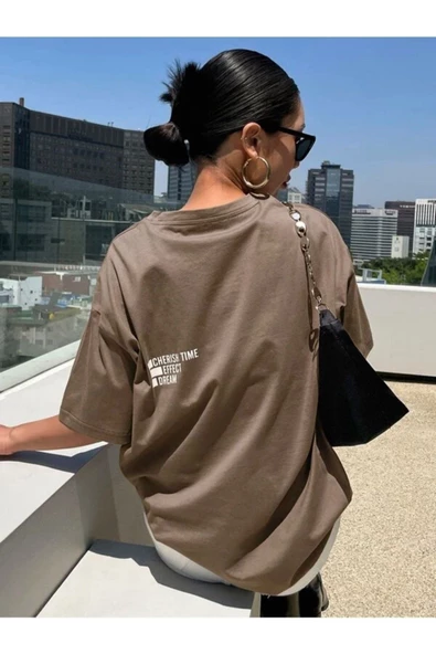 Unisex Effect Baskılı Oversize T-shirt - 8
