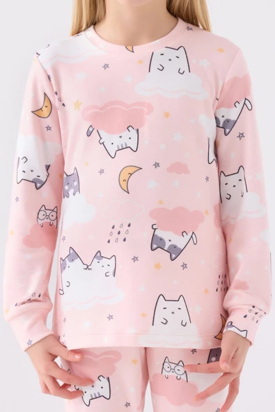 Rolypoly Kız Çocuk Pembe Pijama Takım 3460 - 2