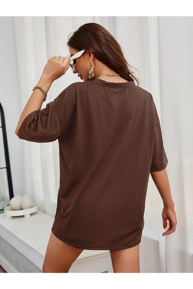 Unisex Casmania Baskılı Oversize T-shirt - 9