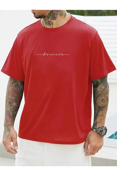 Unisex Dreamer Baskılı Oversize T-shirt - 5