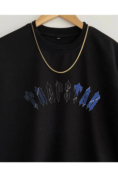 Unisex Trapstar Baskılı Oversize Bisiklet Yaka Kısa Kollu Pamuklu T-shirt - 2