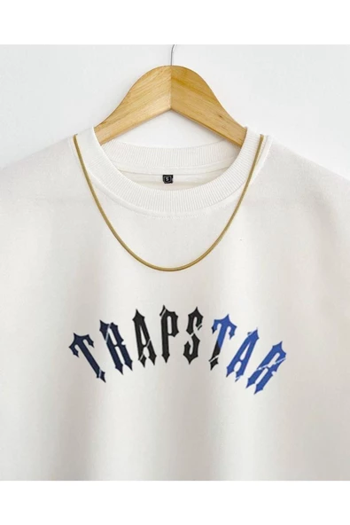 Unisex Trapstar Baskılı Oversize Bisiklet Yaka Kısa Kollu Pamuklu T-shirt - 5