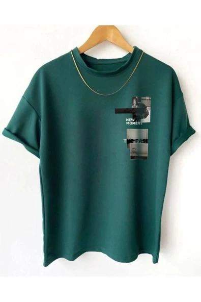 Unisex New Moment Baskılı Oversize T-shirt