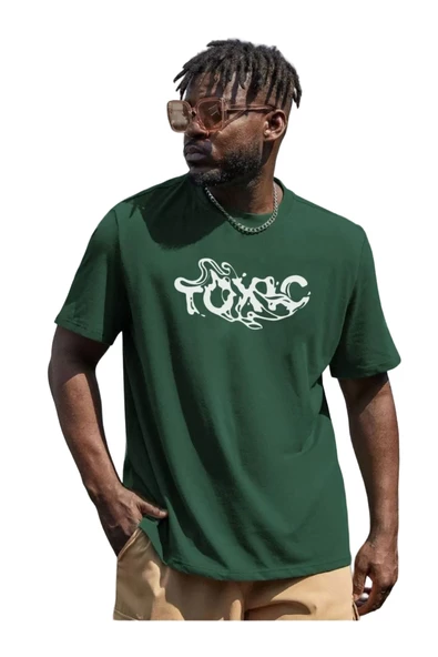 Unisex Toxic Baskılı Oversize T-shirt - 4
