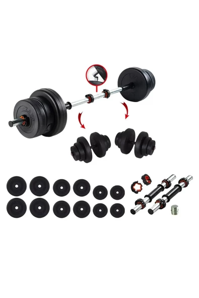 ECG Ecgspor 38 KG Multifonksiyonel Halter Seti ve Dambıl Seti Ağırlık Fitness Seti