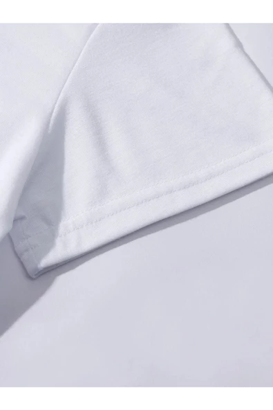 Unisex Kedi Gözlük Baskılı Oversize T-shirt - Resim 4