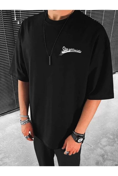Unisex Stay Göz Sırt Baskılı Oversize T-shirt - 3