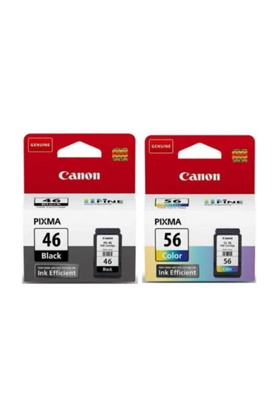 Canon PG-46 Renkli + CL 56 Siyah 2'li Kartuş Seti