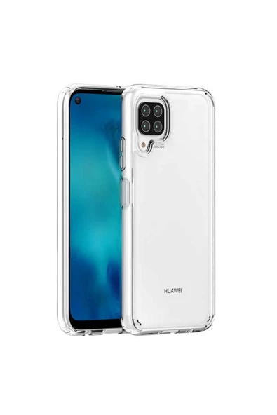 TechnoGuru Huawei P40 Lite Şeffaf Sert Sağlam Coss Premium Silikon Kılıf