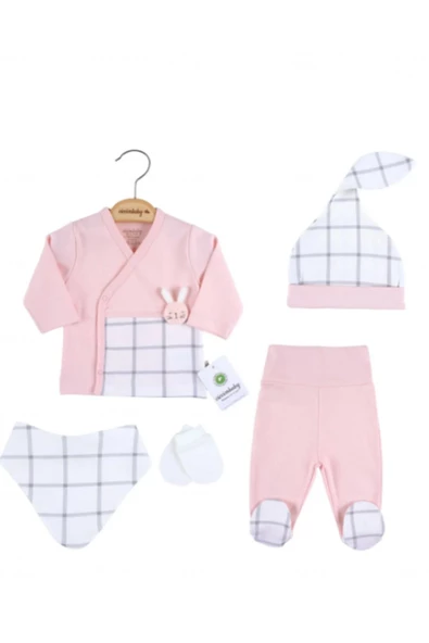 Baby Ekose 5'li Zıbın Set Pembe