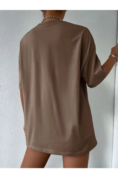 Unisex Yüz Baskılı Oversize Tshirt - 8