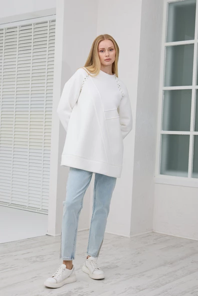 MB21.286 TAŞ DETAYLI PARÇALI SWEATSHIRT