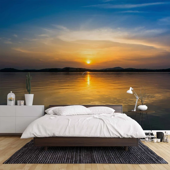 Denizde Gündoğumu Manzaralı Duvar Kağıdı Baskı - Resim 2