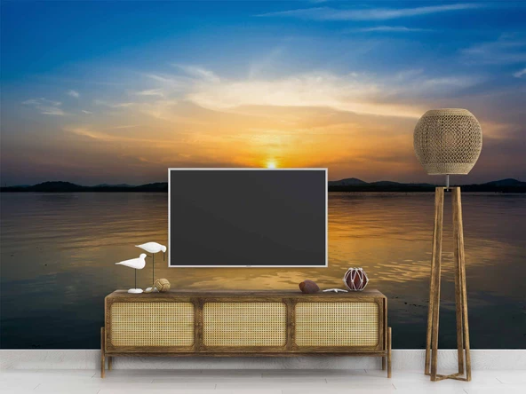 Denizde Gündoğumu Manzaralı Duvar Kağıdı Baskı - Resim 3