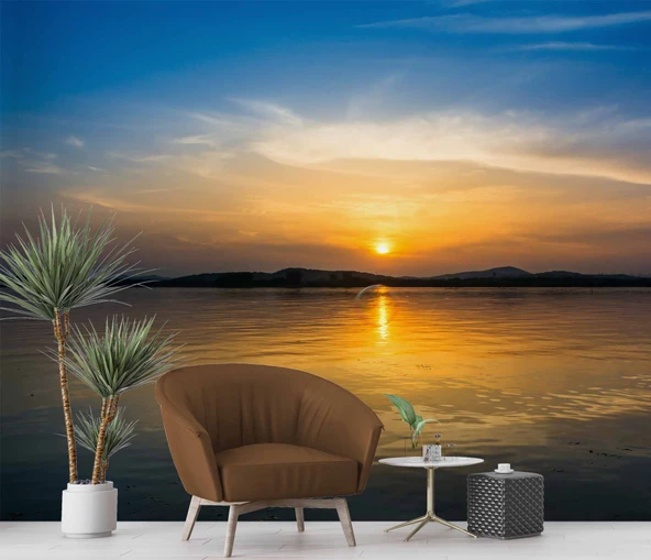 Denizde Gündoğumu Manzaralı Duvar Kağıdı Baskı - Resim 6