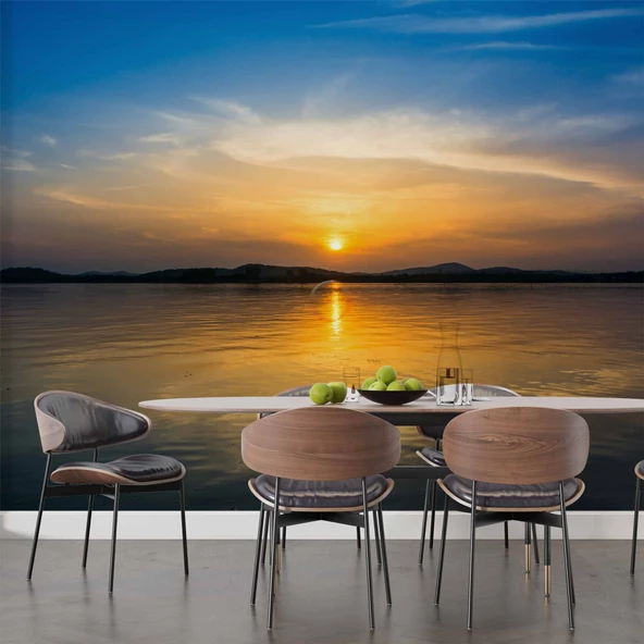 Denizde Gündoğumu Manzaralı Duvar Kağıdı Baskı - Resim 5