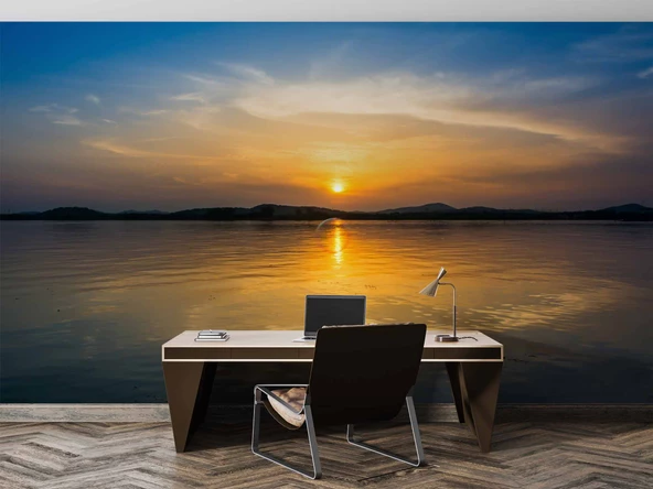 Denizde Gündoğumu Manzaralı Duvar Kağıdı Baskı - Resim 4