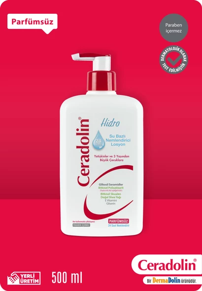 CERADOLİN HİDRO SU BAZLI NEMLENDİRİCİ LOSYON 500 ML