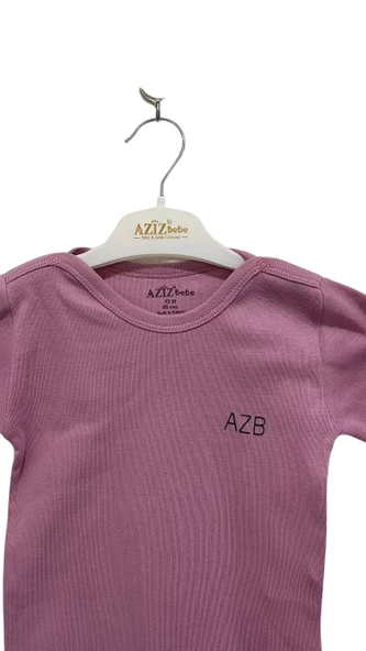 uğurböceğiçocuk Aziz Bebe AZB Yazı Baskılı Yarım Kol Bebek Zıbın Body 1943 - 9