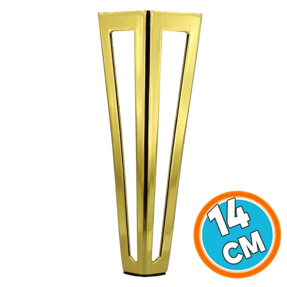 Mobilya Koltuk Baza Puf Sehpa Tv Ünite Masa Ayağı Ayakları Metal Ayakları 14 Cm Altın ürün görseli