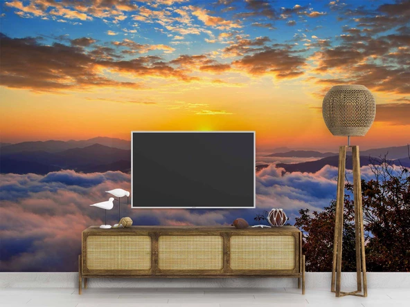 Bulut Gündoğumu Manzaralı Duvar Kağıdı Baskı - Resim 3