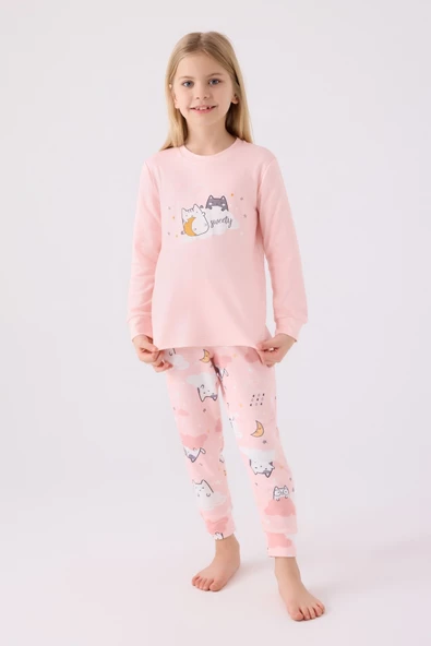 Rolypoly Kız Çocuk Pembe Pijama Takımı 3461 - 2