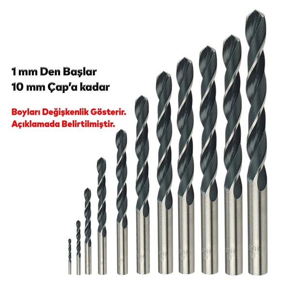 Matkap Ucu Set 19'lu Paket Metal Alüminyum Ahşap Plastik Çelik Delme Uç Seti Delik Açma Uçları - 4