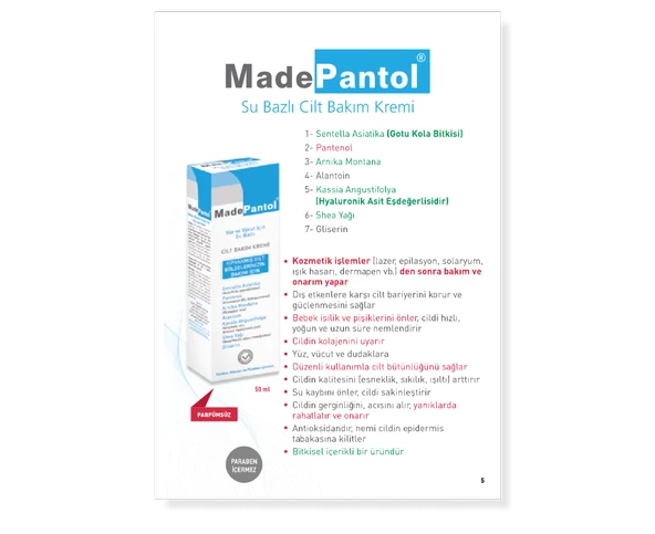 MADEPANTOL SU BAZLI CİLT BAKIM KREMİ 50 ML - 2
