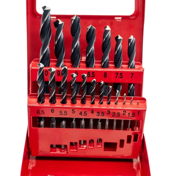 Matkap Ucu Set 19'lu Paket Metal Alüminyum Ahşap Plastik Çelik Delme Uç Seti Delik Açma Uçları - 3