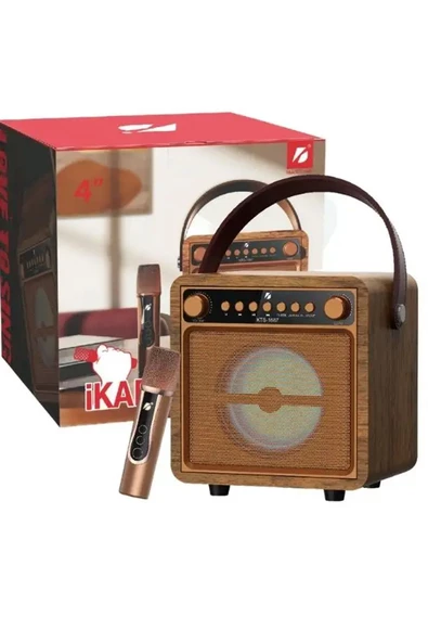 Karaoke Mikrofonlu Bluetooth Speaker 10W 4" Mikrofonlu Kablosuz Haparlör - 6