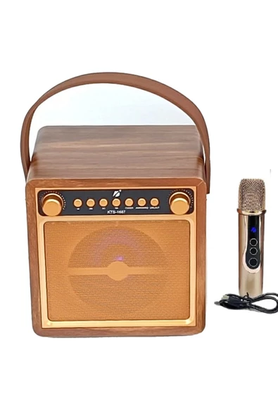 Karaoke Mikrofonlu Bluetooth Speaker 10W 4" Mikrofonlu Kablosuz Haparlör - 4