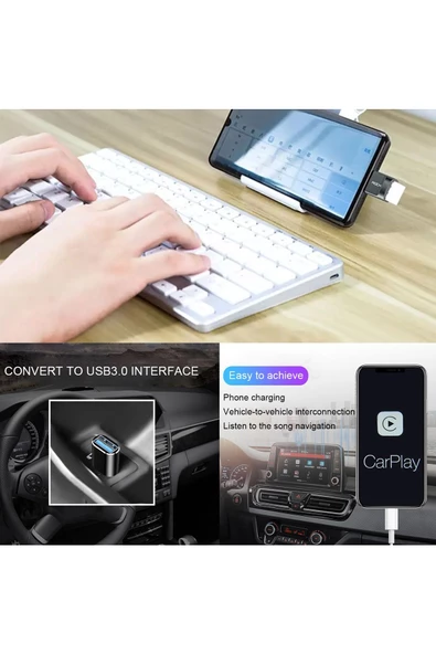 Type-C USB Çevirici iPhone 15 15 Pro 15 Pro Max Uyumlu 5 Gbps Hızlı Veri Aktarıcı Type C Dönüştürücü - 5