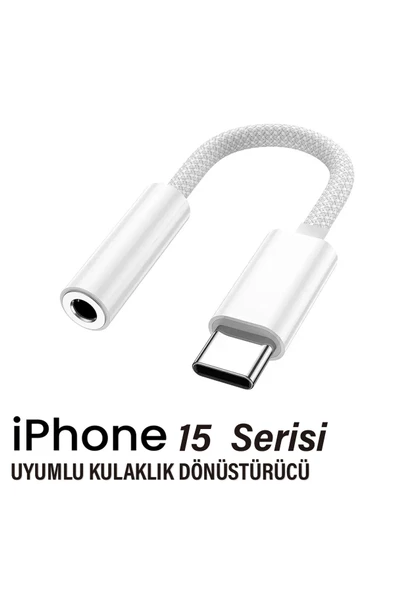 iPhone 15-15 PLUS-15 PRO- 15 PRO MAX Kulaklık Dönüştürücüsü Type-C Çevirici Aparat