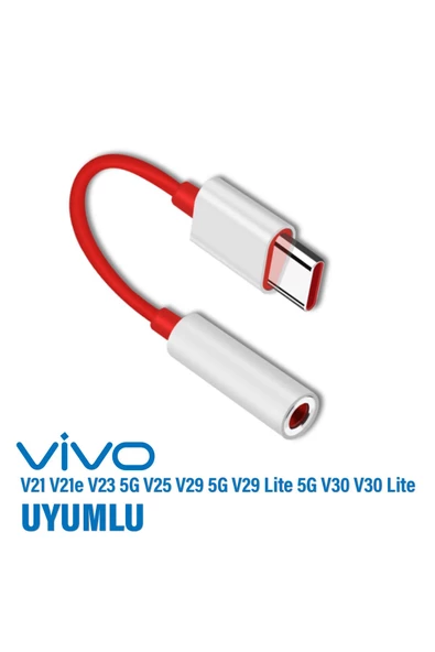 Tyep C Kulaklık Dönüştürcü Vivo V21 - V21e - V23 5G V25 - V29 5G V29 Lite 5G - V30 - V30 Lite Uyumlu