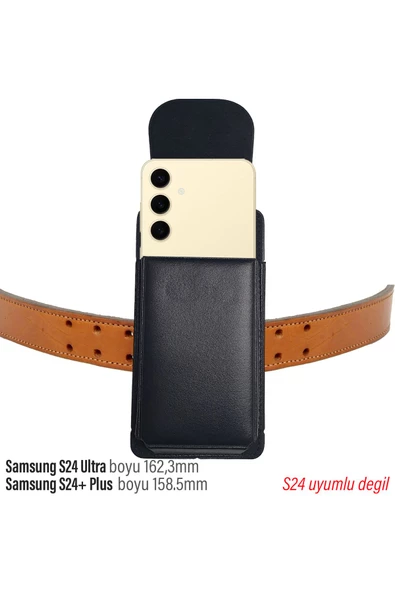 Samsung S24 Ultra S24+ Plus Uyumlu Kemer Kılıfı Kapaklı Bel Çanta Telefon Kılıfı