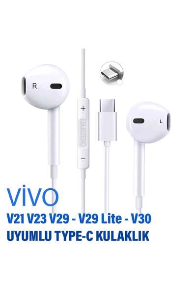 Vivo V21 V23 V29 Vivo V29 Lite Vivo V30 Kulaklık Type-C Mikrofonlu Kulaklık