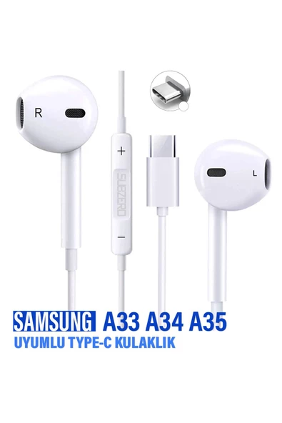 SAMSUNG A33 A34 A35 Uyumlu Type-C Kulaklık Mikrofonlu