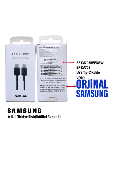 EP-DA705B Samsung Type-C Kablo 25W Hızlı Şarj Kablosu  (Samsung Türkiye Garantili) - Resim 3