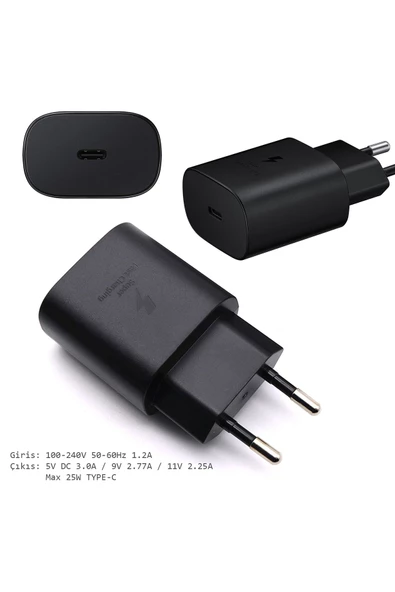Samsung A23 Uyumlu Şarj Aleti Type-C 25W HIZLI Şarj - Tek Başlık Type C Şarj - 4