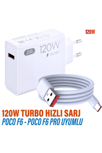 POCO F6 - POCO F6 Pro Turbo Hızlı Şarj Aleti 120W Type-C HIZLI Şarj ve Kablosu