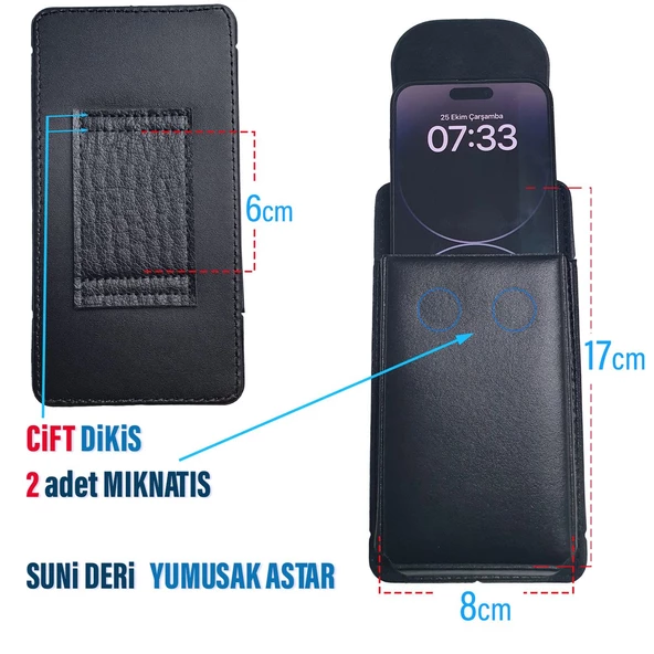 Redmi Note 13 Kemer Kılıfı Bele Takılan Telefon Kılıf Çanta Kapaklı Dik - 3