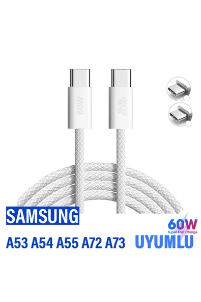 Samsung A53 A54 A55 A72 A73 Hızlı Şarj Kablosu Type-C to Type-C Şarj Kablosu 60W ürün görseli