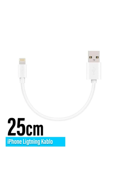 iPhone 6 - 7 - 7 Plus  - iPhone 8 - 8 Plus Powerbank Şarj Kablosu 25cm